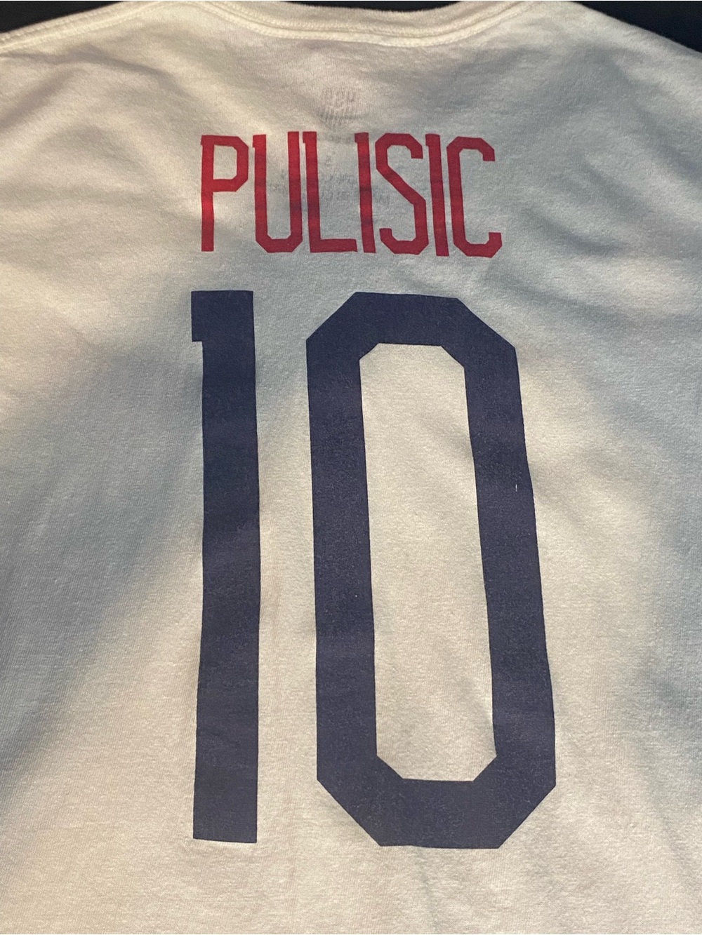 Mens US National Soccer T-Shirt Short Sleeve Christian Pulisic #10 Size Small